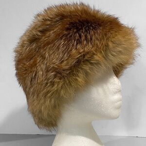 Vintage Brown Fur Hat Genuine Fur  Winter Cold Weather Size 52”